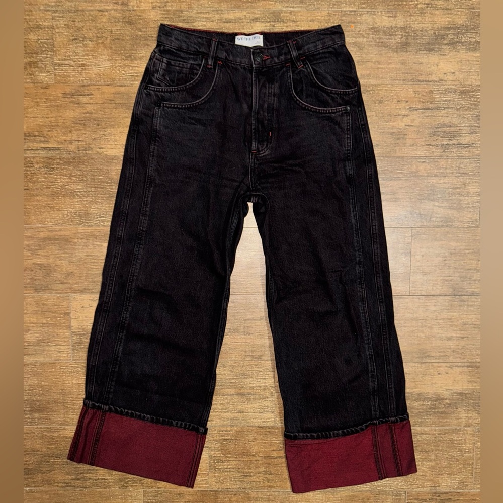 We The Free Charcoal and Crimson Jeans